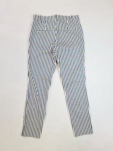 Pantalones, H&M - Blanco y Azulpa rayas  (Talla: 8)