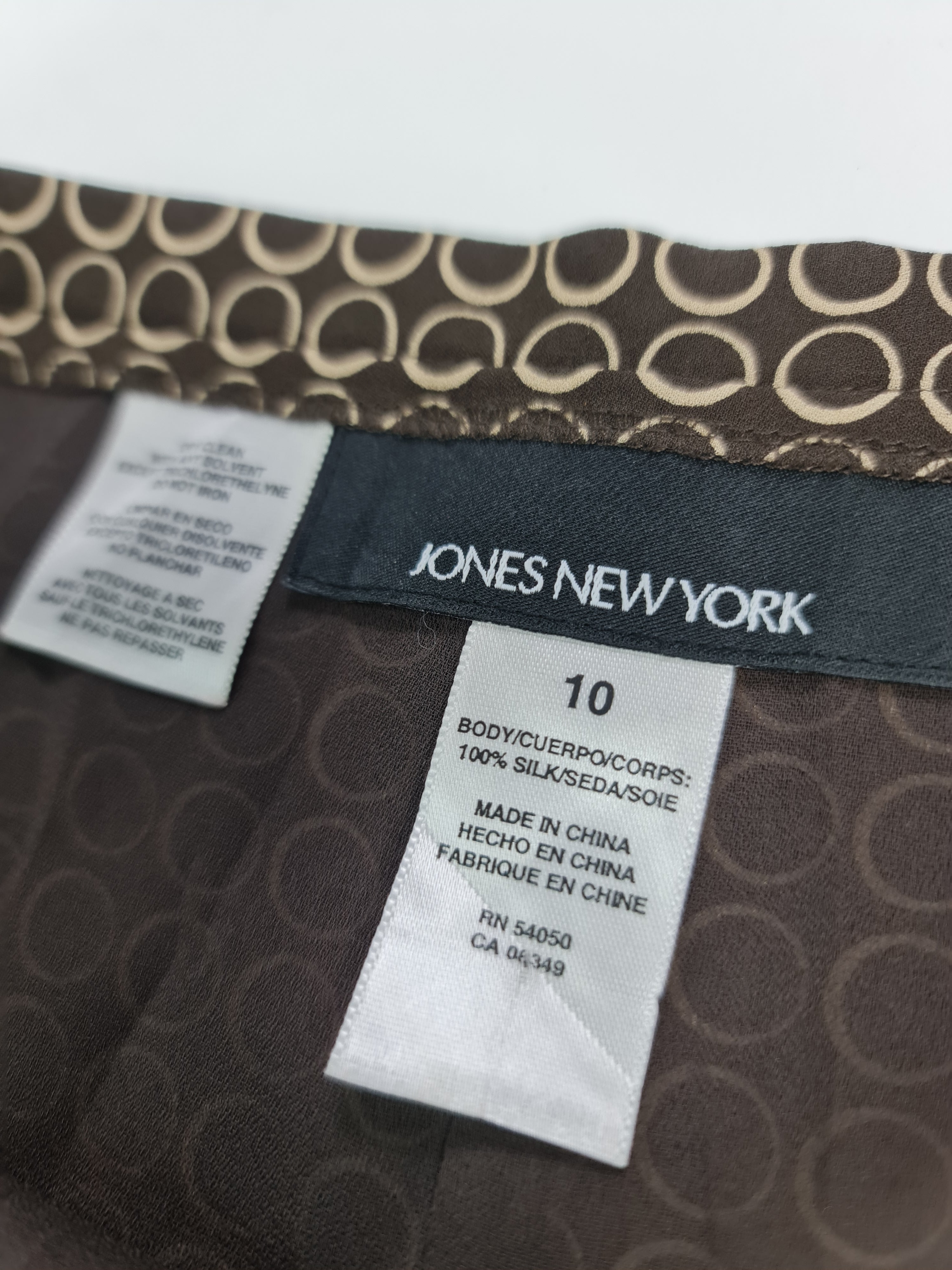 Falda de vestir marca Jones New York - (Talla: 10) café