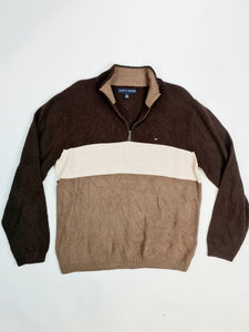 Suéter vestir marca Tommy Hilfiger - (Talla: XL/XG) Café
