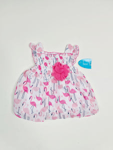 Vestido rosado con blanco para niñas de 3-6 meses