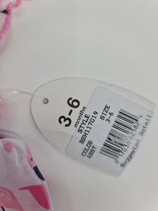 Vestido rosado con blanco para niñas de 3-6 meses