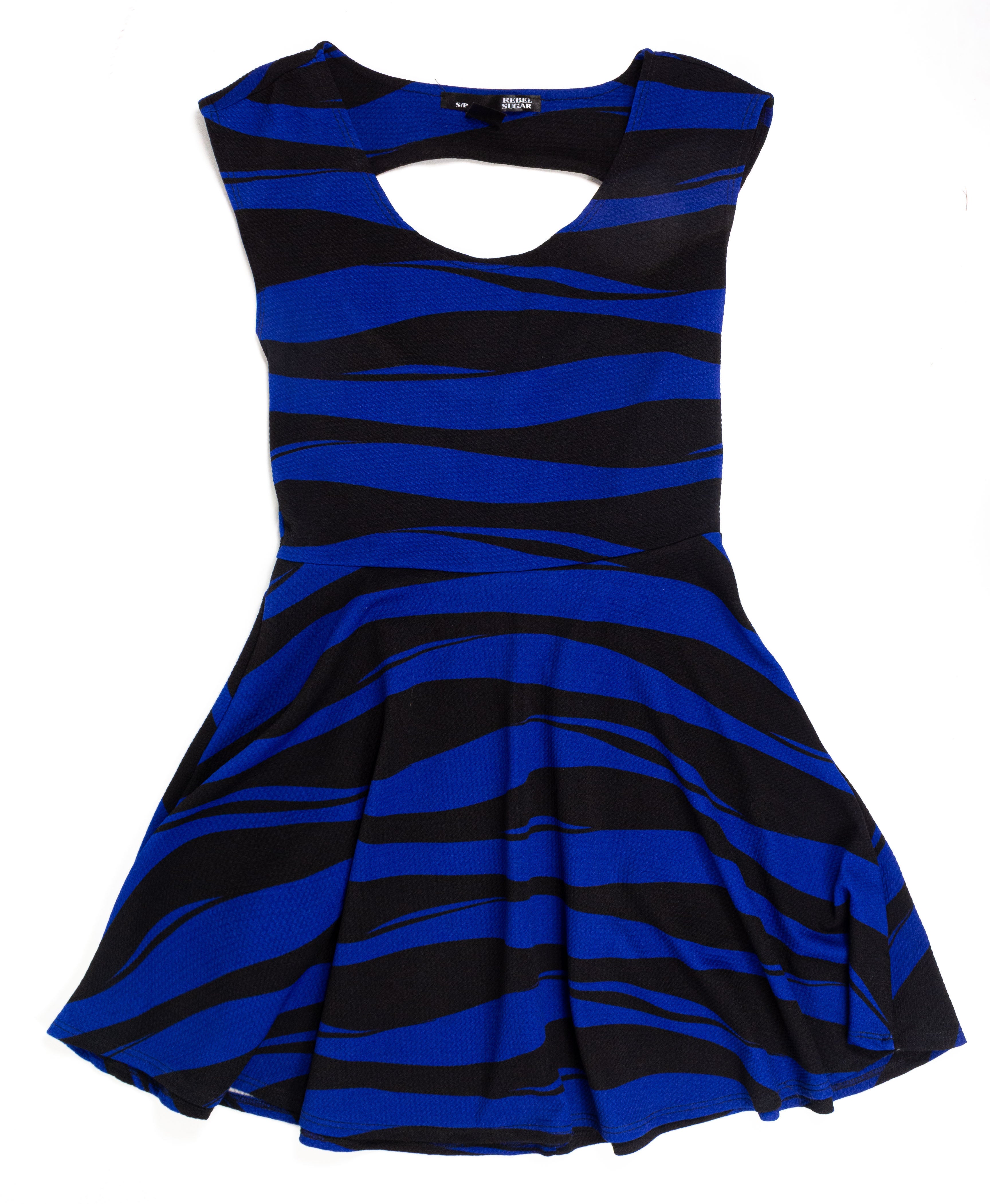 Vestido Corto Formal Rebel Sugar - (Talla: S/P) Azul/Negro